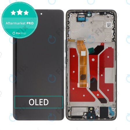 Honor Magic7 Lite - LCD Display + Touchscreen Front Glas + Rahmen (Black) OLED