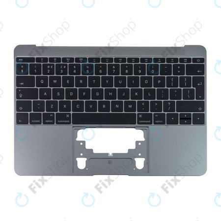 Apple MacBook 12" A1534 (Early 2015 - Mid 2017) - Oberer Rahmen Tastatur + Tastatur UK (Space Gray)