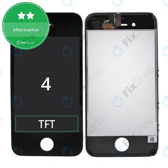 Display für iPhone 4, Black, Touchscreen-Glas mit Rahmen