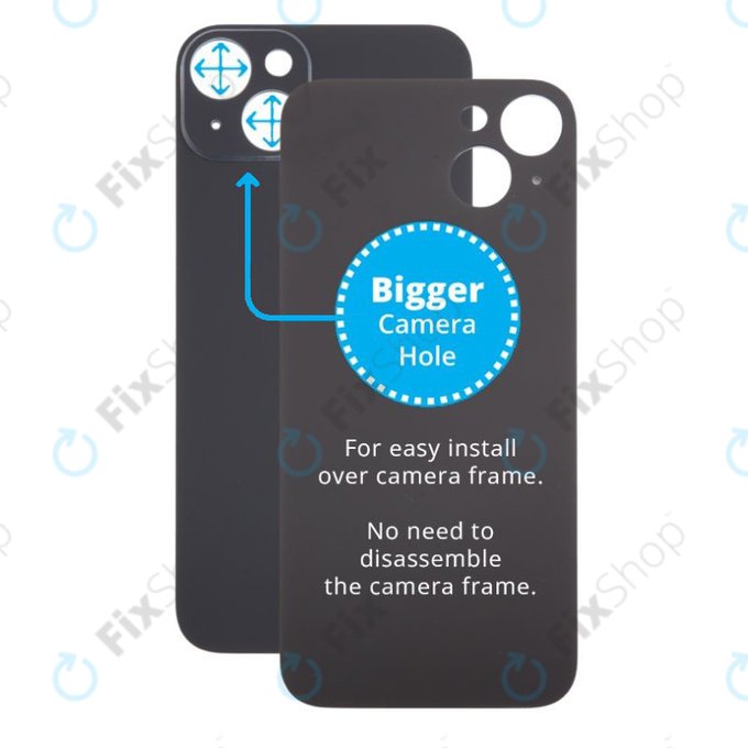 Apple iPhone 15 Plus - Backcover Glas Vergrössertes Ringloch für die Kamera (Black)