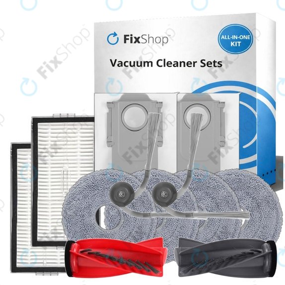 Ersatzteilset für Roborock Qrevo Edge 2 Pro (1x Hauptbürste, 2x Filter, 2x Seitenbürste, 4x Wischtuch, 2x Staubbeutel)