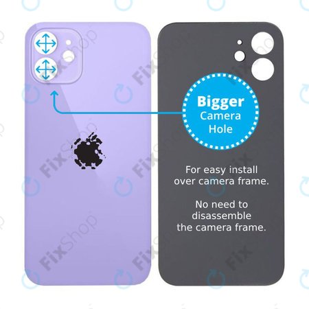 Apple iPhone 12 - Backcover Glas Vergrössertes Ringloch für die Kamera (Purple)