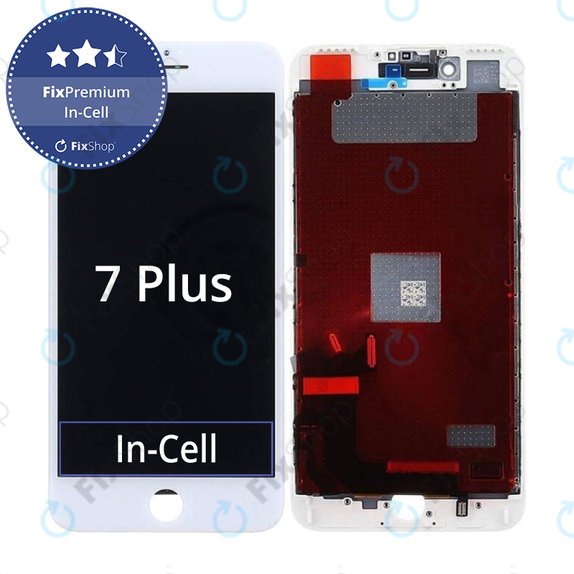 Display In-Cell für iPhone 7 Plus, White, Touchscreen-Glas mit Rahmen, FixPremium