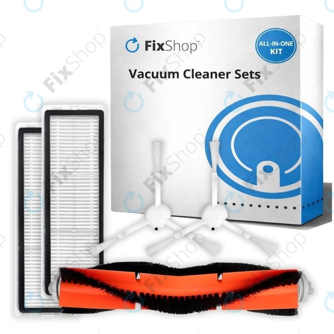 Ersatzteilset für Xiaomi Mi Robot Vacuum Mop (Mijia 1C), 2 (Mijia 2C) 2 Pro+ (Mijia 1T) (1x Hauptbürste, 2x Filter, 2x Seitenbürste)